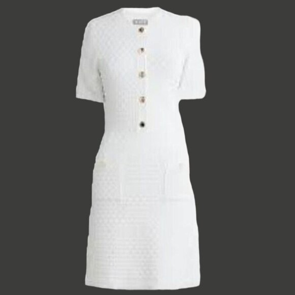 J. Crew Textured Lady Sweater Dress Women S White Preppy Professional Office NWT - Picture 1 of 16